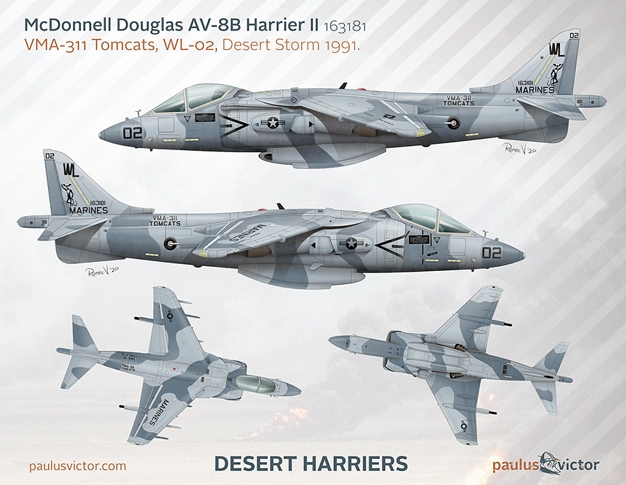 AV-8B Harrier II Units of Operations Desert Shield and Desert Storm 